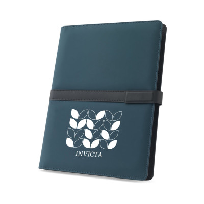 SANDERSON FOLDER. A4 folder in PU (50 recycled) with magnetic closure and notepad with lined pages